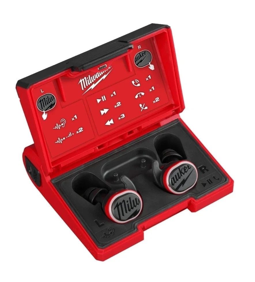 Milwaukee L4 RLEPB REDLITHIUM USB Bluetooth Ear Plugs Hearing Protection New - Image 1