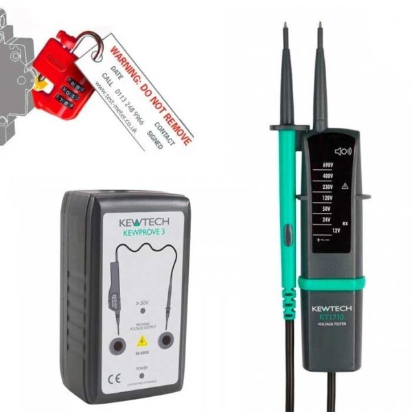 Kewtech KT170 Voltage Tester & KEWPROVE 3 Proving Unit Kit New