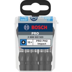 Bosch PRO PH2 Impact Screwdriver Bits 15 Piece 2608522523 New