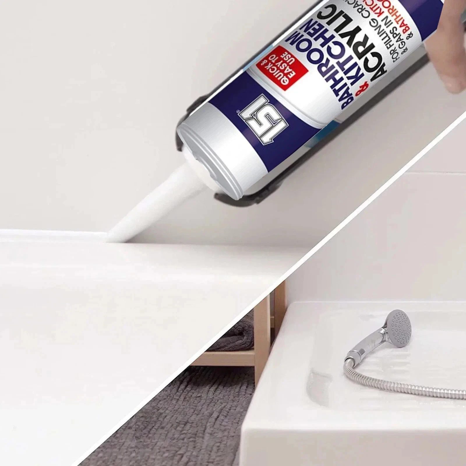 151 Bathroom Kitchen Acrylic Sealant White Crack Gap Filler Cartridge New - Image 2