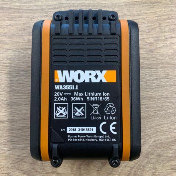 Worx WA3551.1 20V Max 2.0Ah 36Wh Li-Ion Battery Pack Used