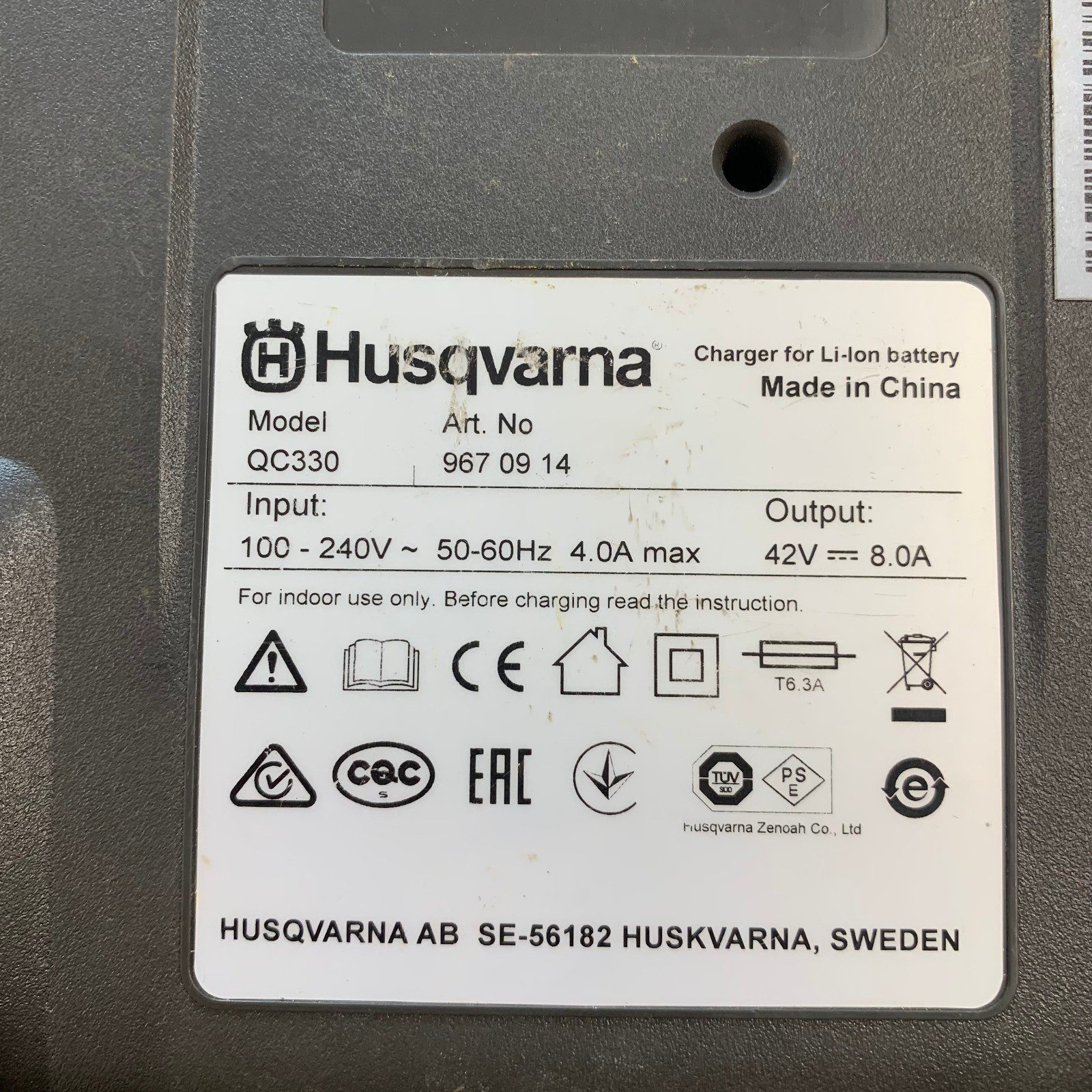 Husqvarna QC330 100V-240V 42V 8A Li-Ion Battery Charger With Cable Excellent - Image 11