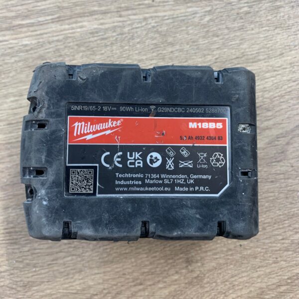 Milwaukee M18B5 18V 5.0Ah 90Wh RedLithium Li-Ion Battery Pack Used