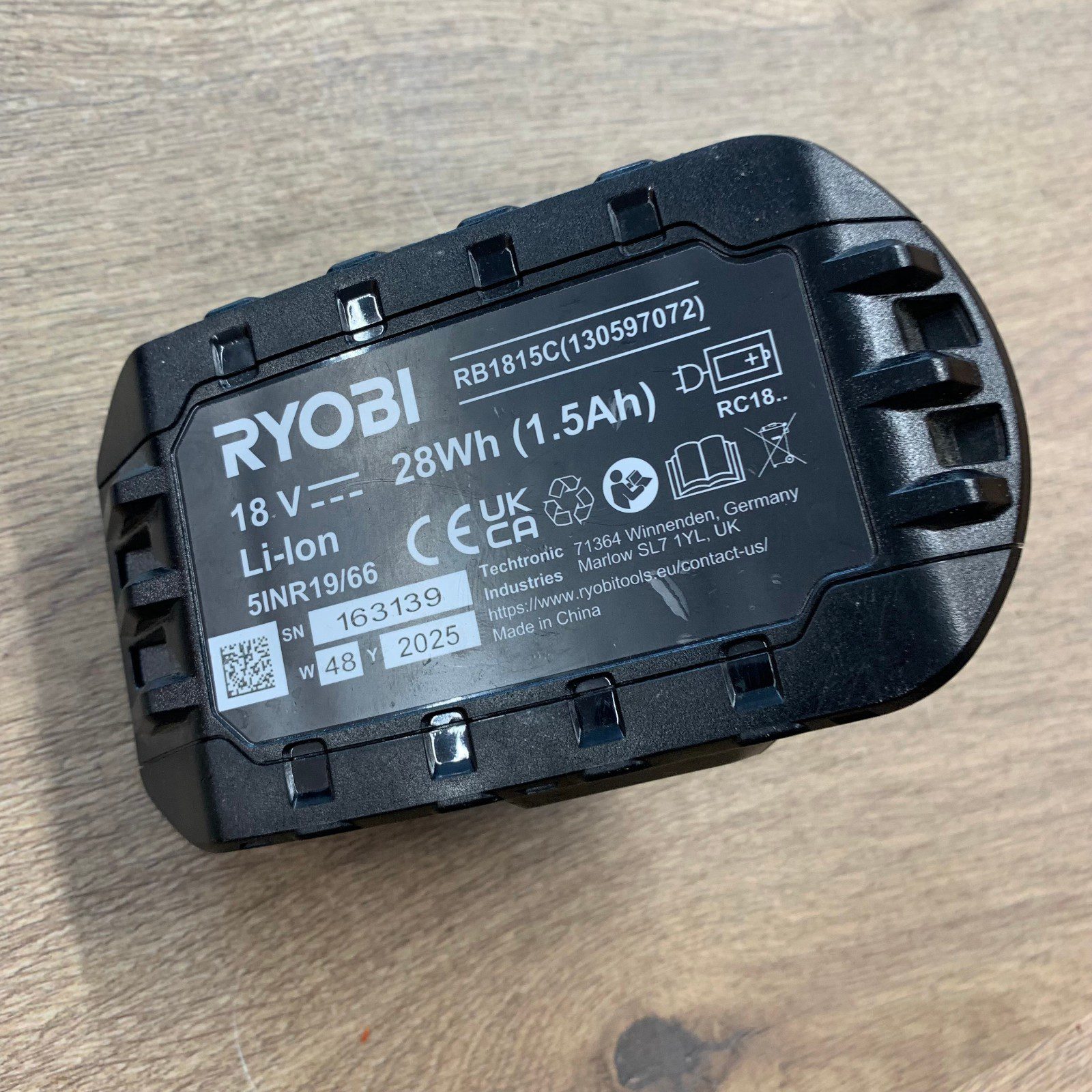 Ryobi RB1815C 18V 1.5Ah 28Wh ONE+ Li-Ion Battery Excellent Used - Image 4