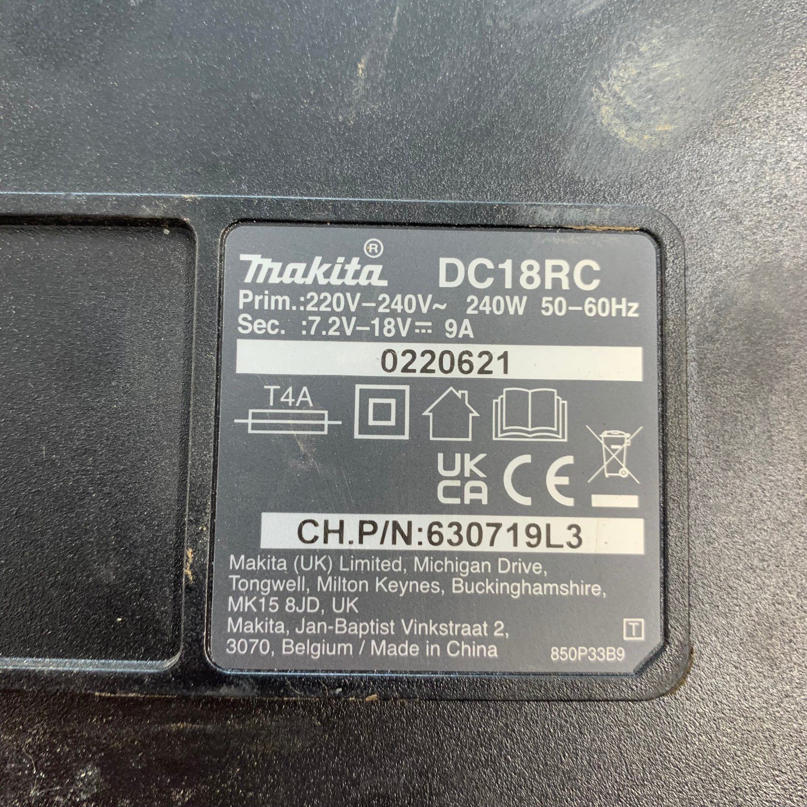 Makita DC18RC 240V 7.2V-18V Fast Battery Charger Excellent Refurbished - Image 9
