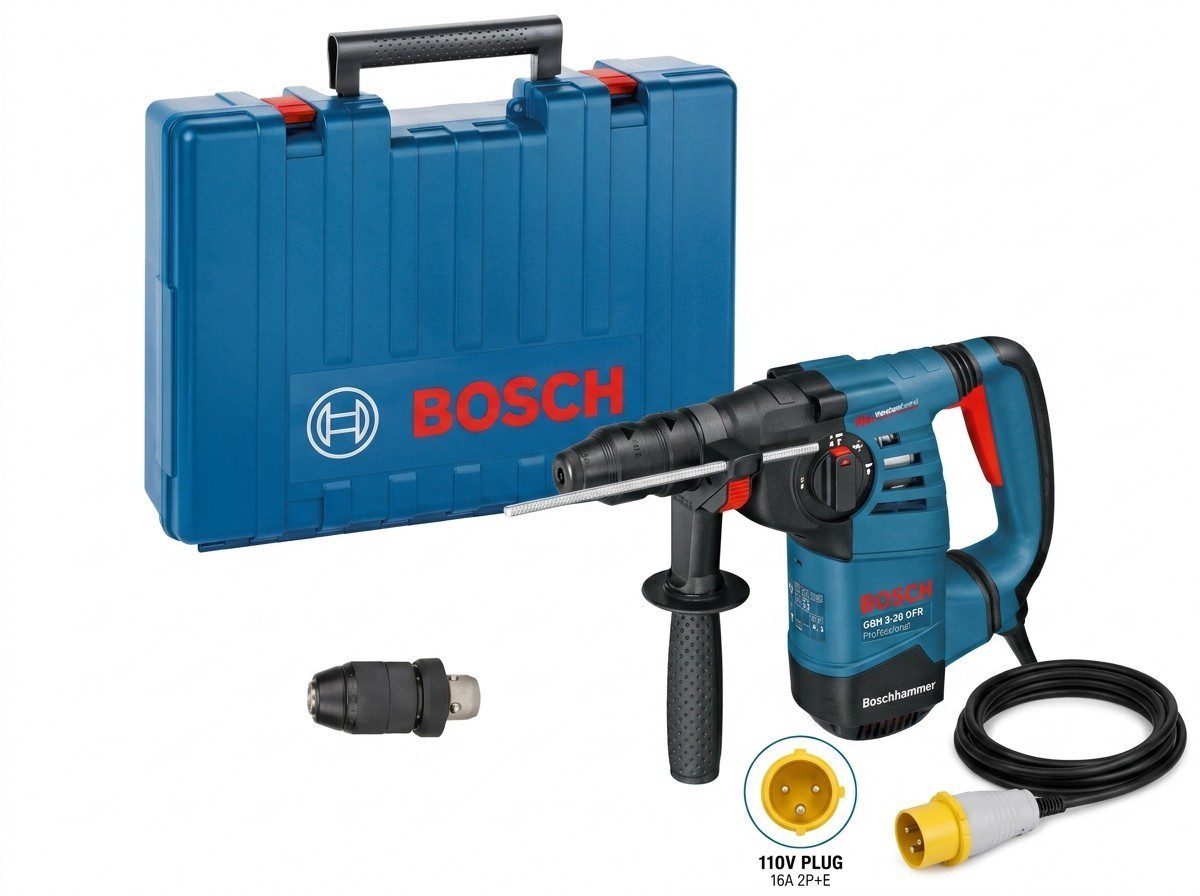 Bosch GBH 3-28 DFR 110V SDS Plus Rotary Hammer Drill Kit Case New - Image 1