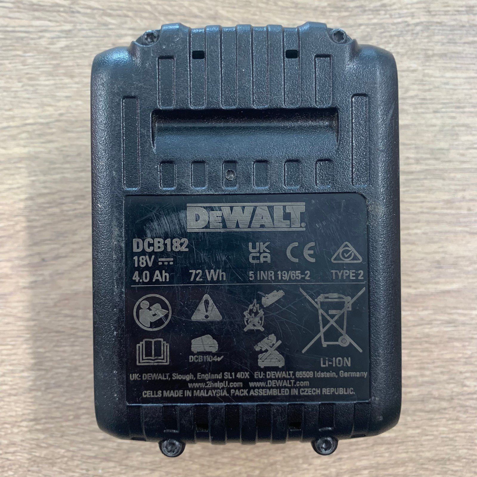 DeWalt DCB182 18V XR 4.0Ah 72Wh Li-Ion Battery Pack Excellent Used - Image 7