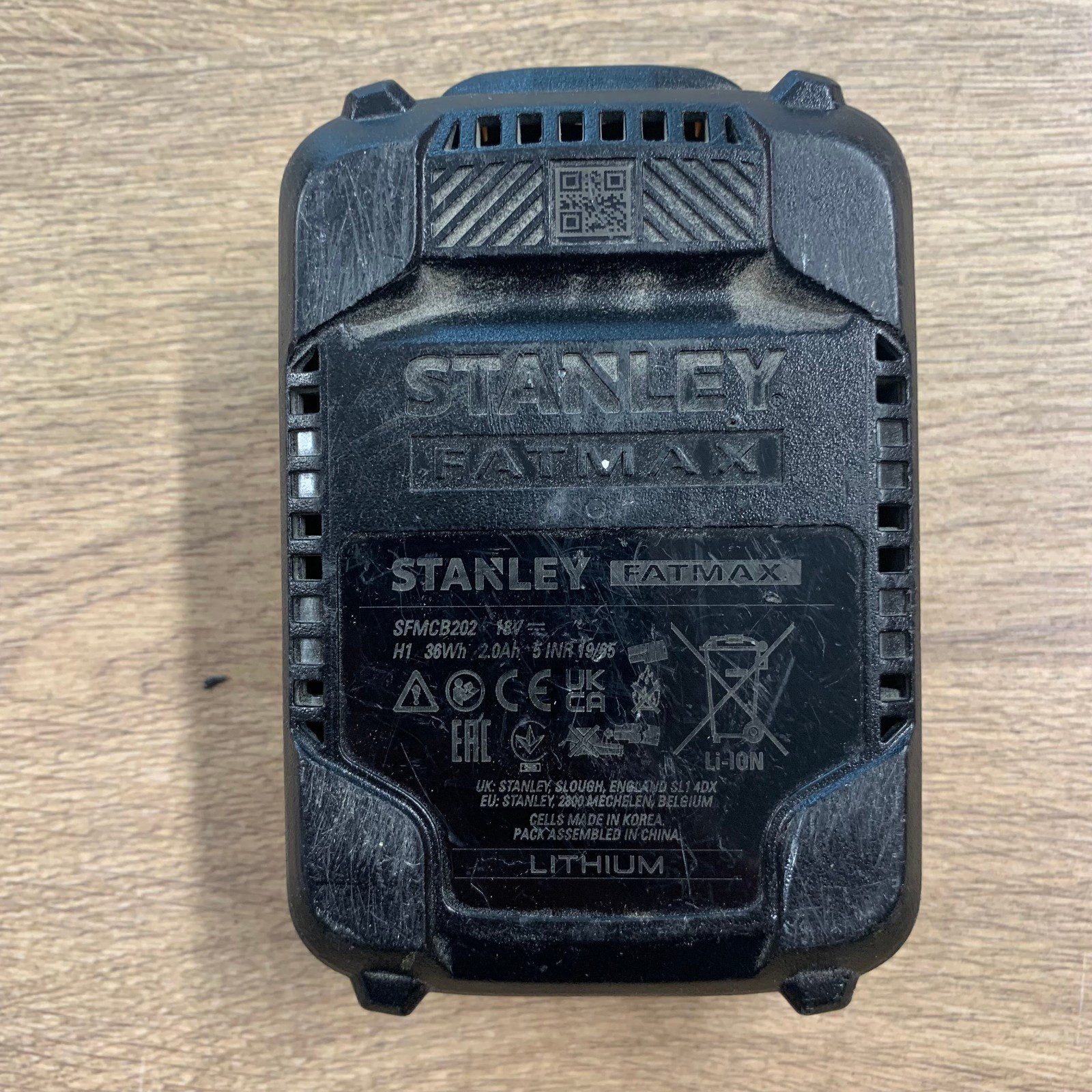 Stanley FatMax SFMCB202 18V V20 2.0Ah Li-Ion Battery Very Good Used - Image 7