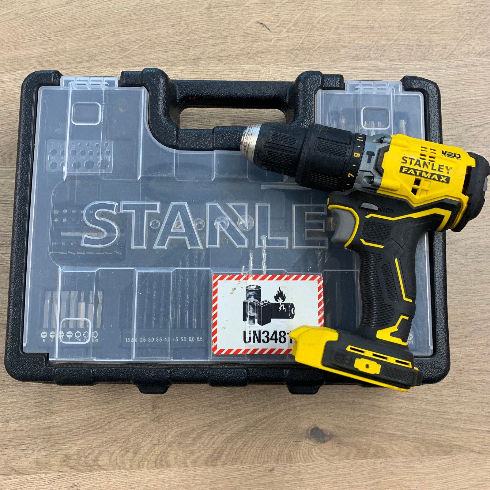 Stanley FatMax SFMCD715 18V Cordless Combi Hammer Drill + Case & Drill Bit Set - Image 1
