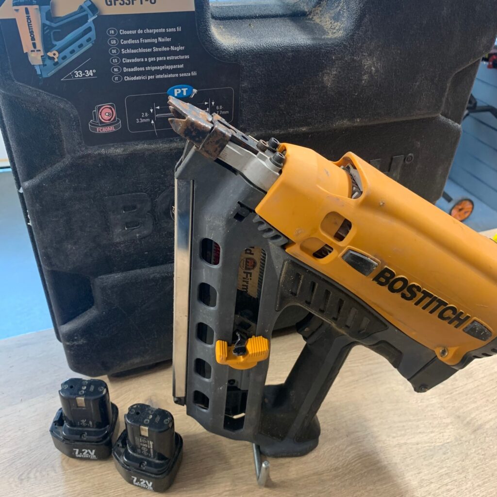 Bostitch GF33PT 7.2V Gas Cordless Framing Nailer 50-90mm 2 Batteries Case