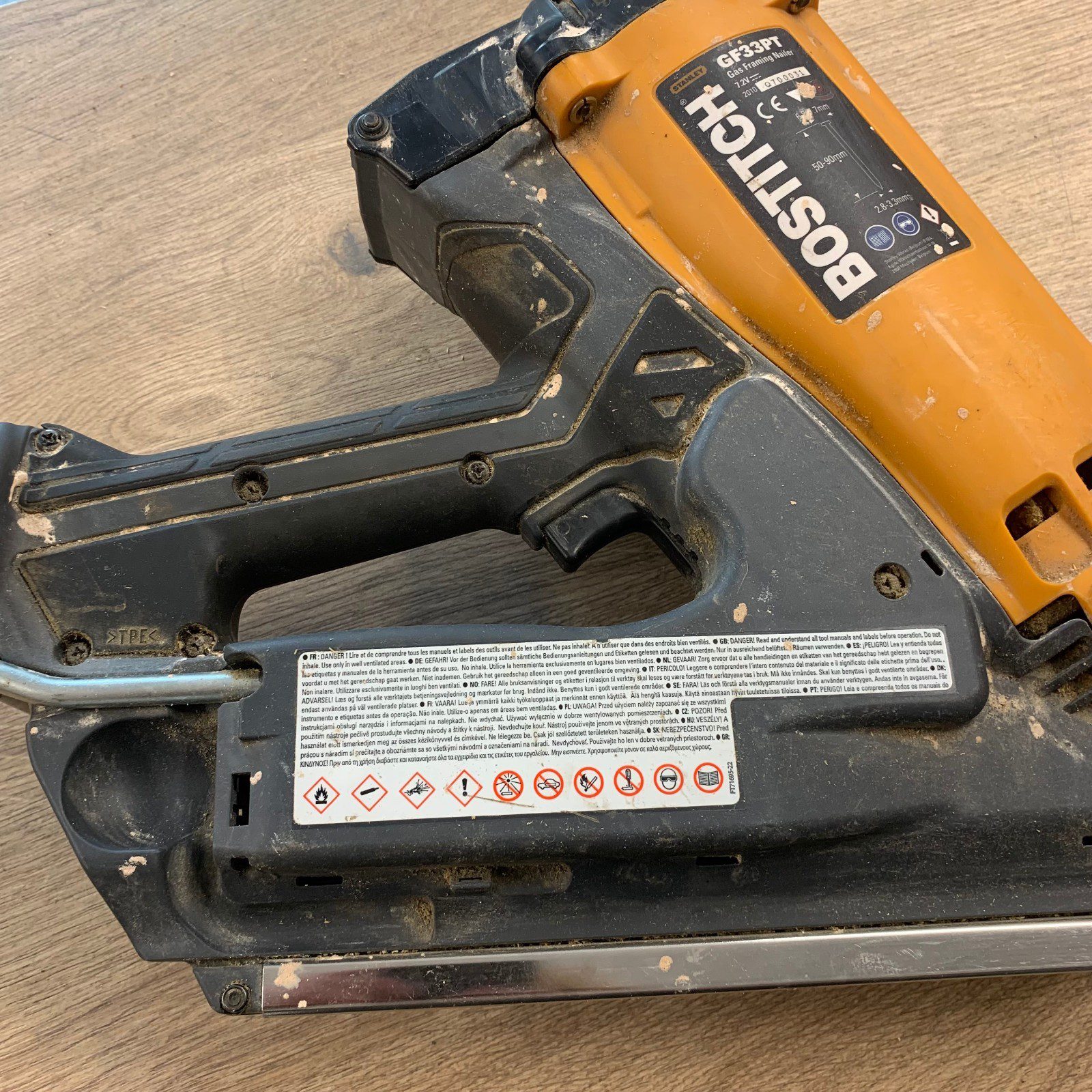 Bostitch GF33PT 7.2V Gas Cordless Framing Nailer 50-90mm 2 Batteries Case - Image 3