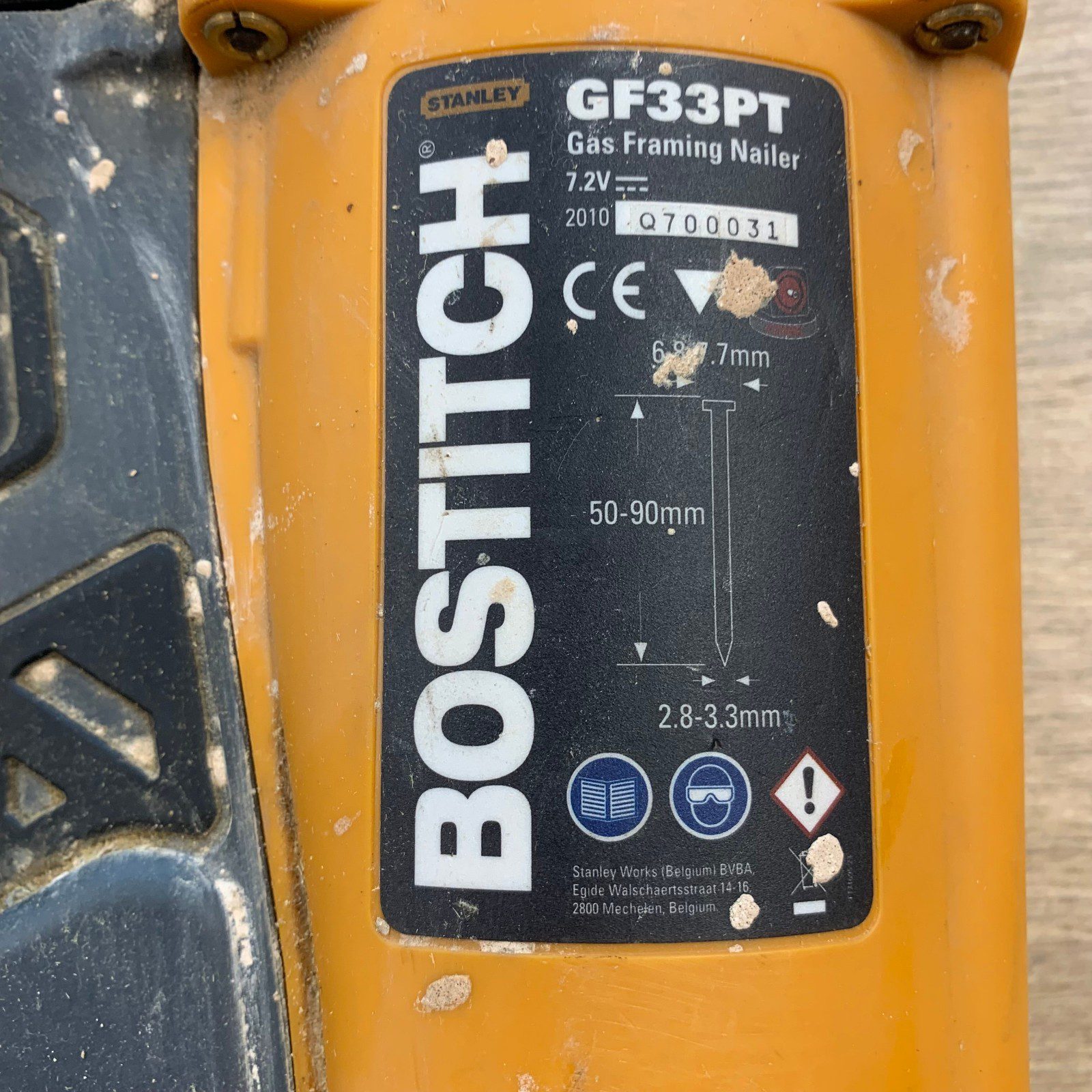 Bostitch GF33PT 7.2V Gas Cordless Framing Nailer 50-90mm 2 Batteries Case - Image 6