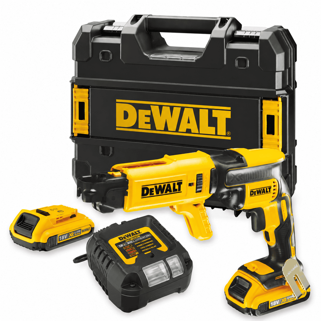 DeWalt DCF620D2K 18V Brushless Drywall Screwdriver 2 x 2Ah Battery Charger Case - Image 1