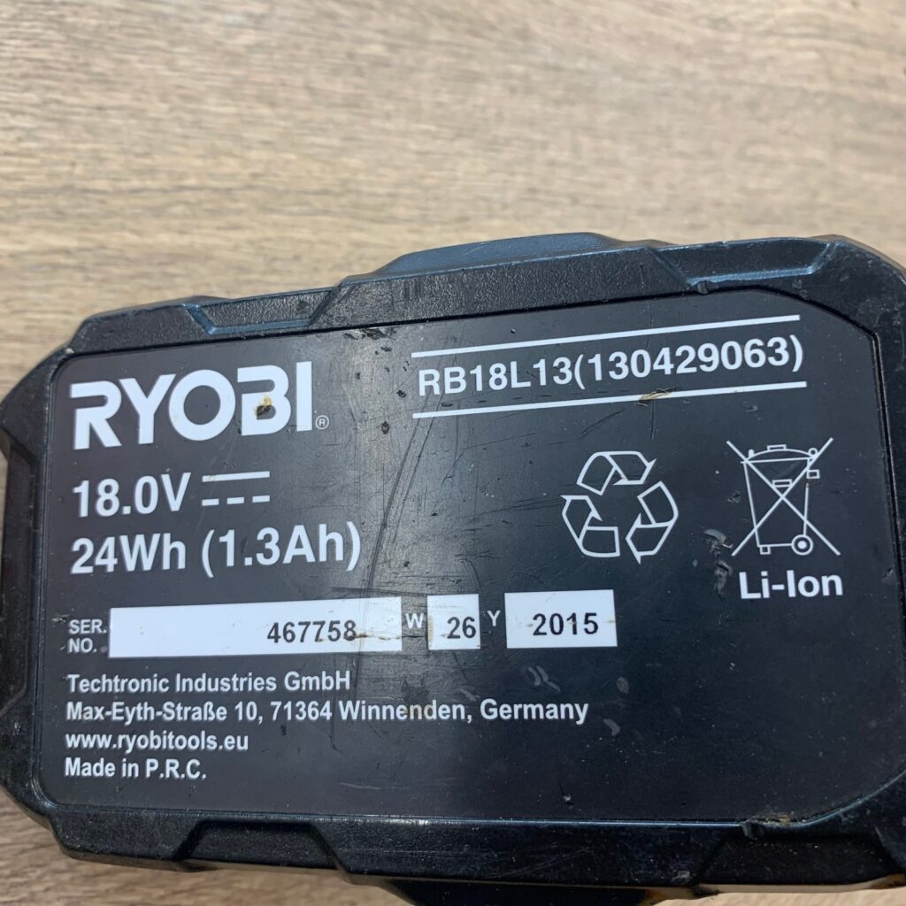 Ryobi RB18L13 18V 1.3Ah 24Wh Li-Ion Battery Pack Very Good Used