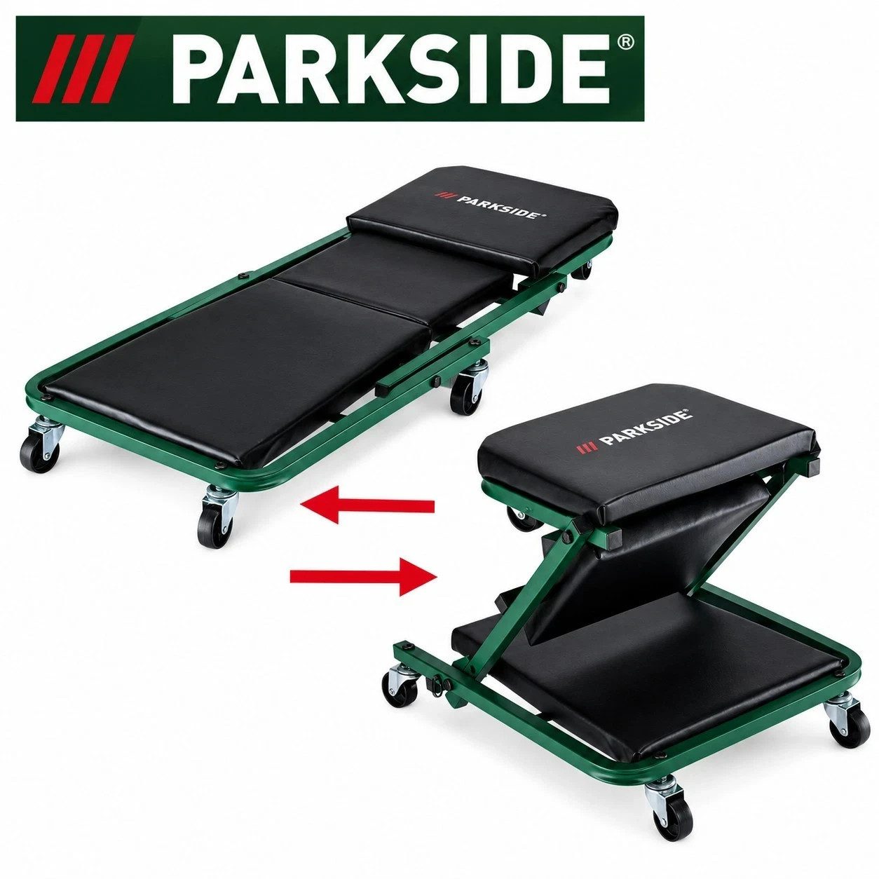 Parkside 2-in-1 Car Creeper & Stool Workshop Mechanic Seat New - Image 1