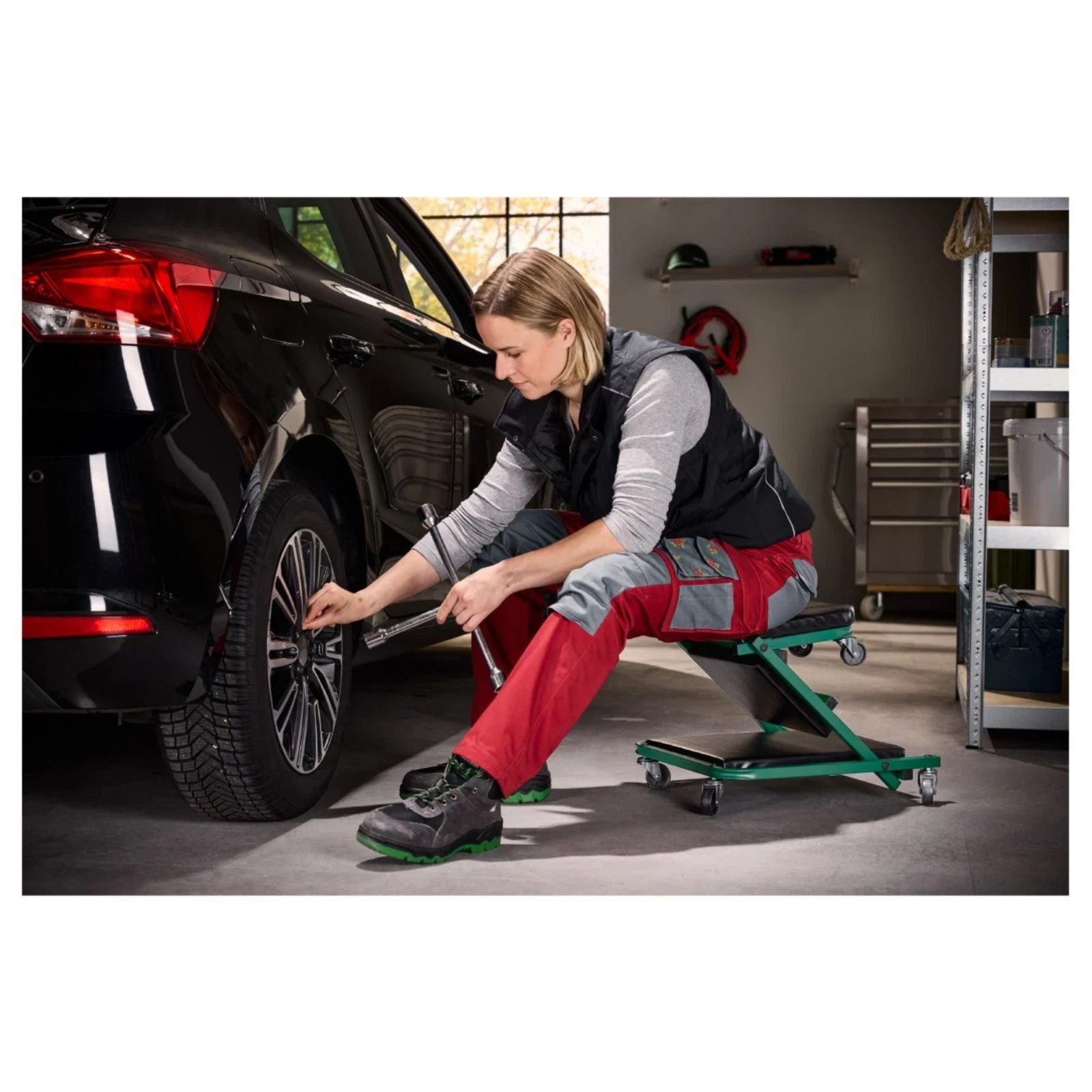 Parkside 2-in-1 Car Creeper & Stool Workshop Mechanic Seat New - Image 5