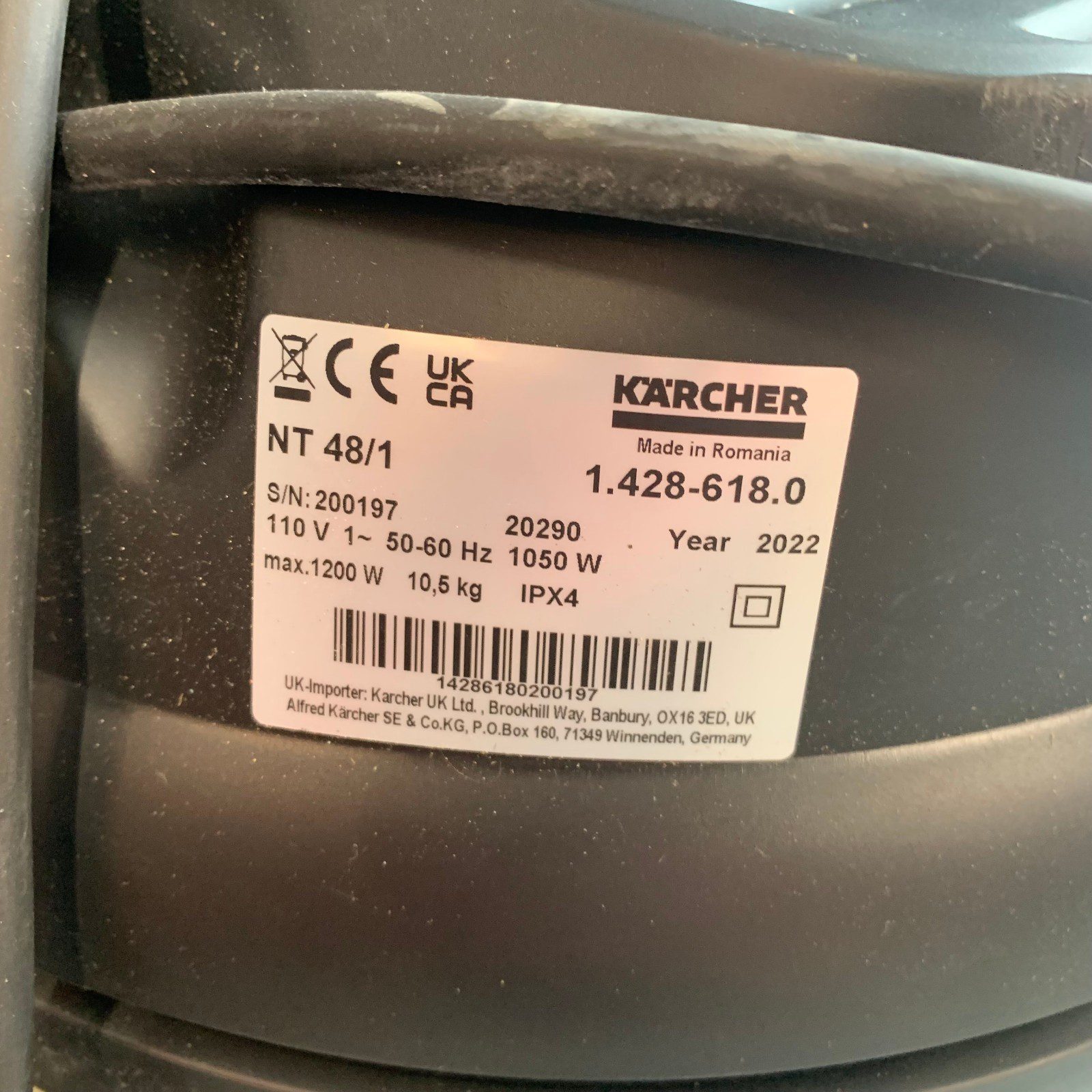 Karcher NT 48/1 110V Wet & Dry Vacuum Cleaner 1050W Accessories Used - Image 6