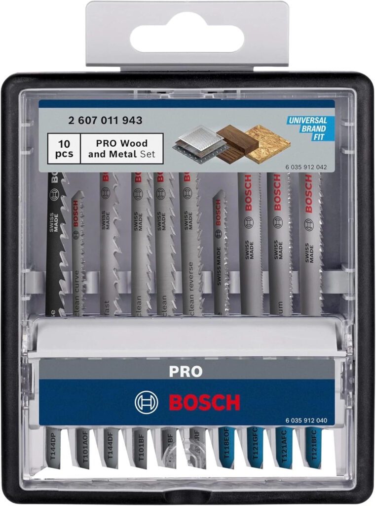 Bosch 2607011943 PRO Wood & Metal Jigsaw Blade Set 10 Piece New