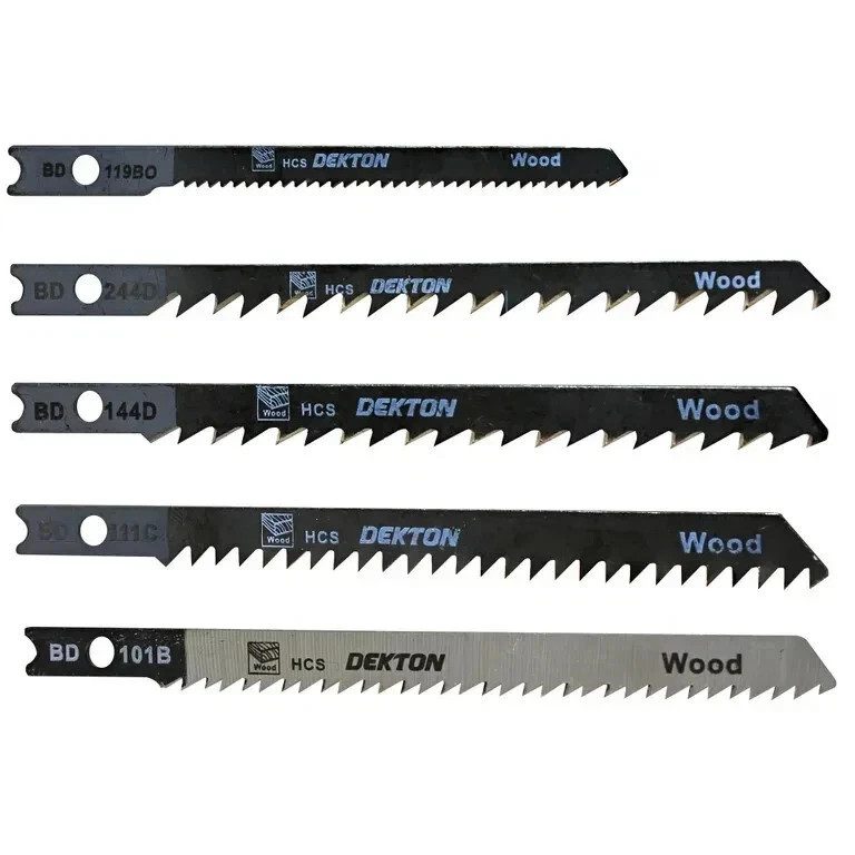 Dekton Jigsaw Blade Set BD Style Shank HCS Jigsaw Blade Set Wood PVC 5 pc