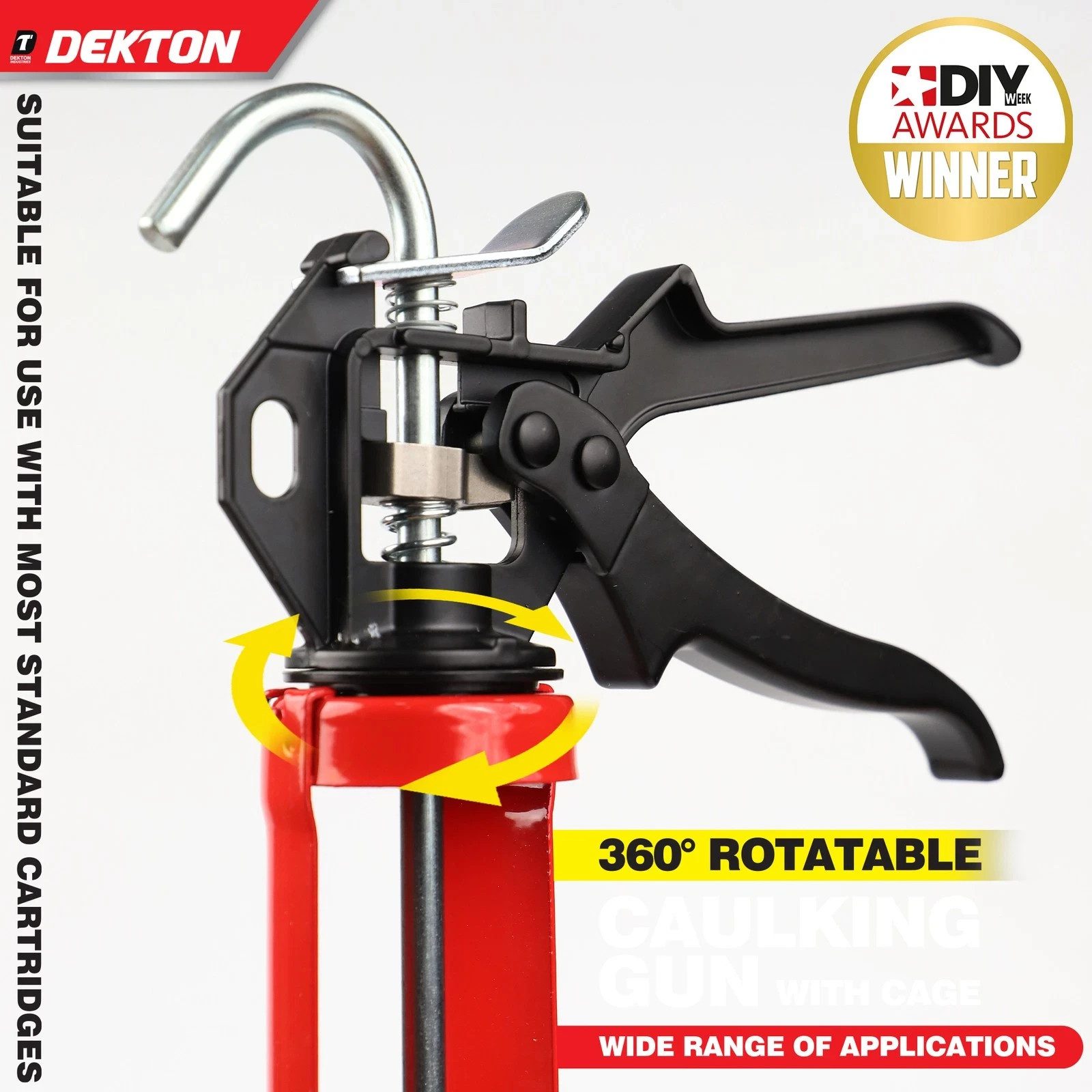 Heavy Duty 360° Rotating Caulking Gun Sealant Adhesive Cartridge Applicator - Image 4