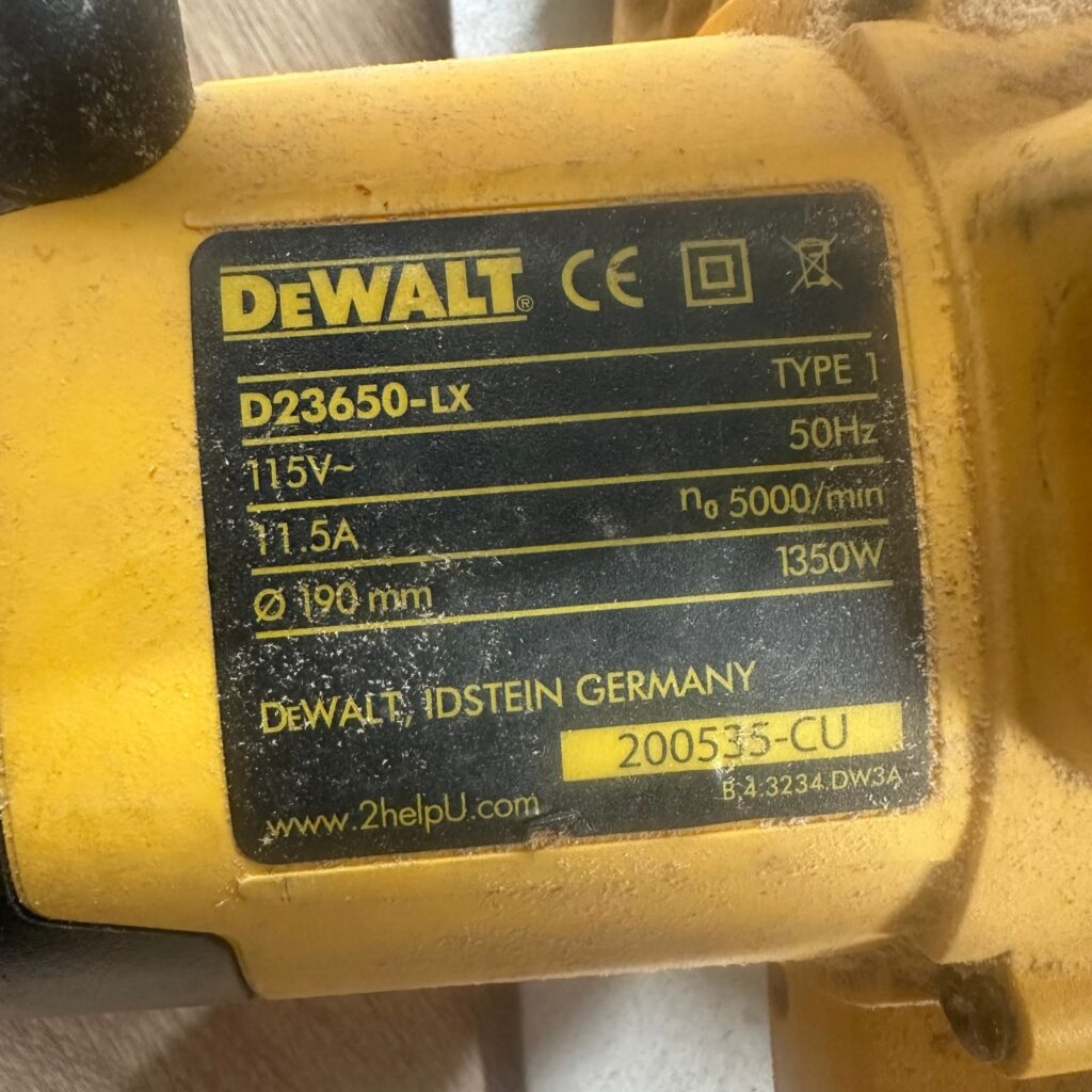 DeWalt D23650-LX Circular Saw 190mm 115V 1350W Used Electric Saw