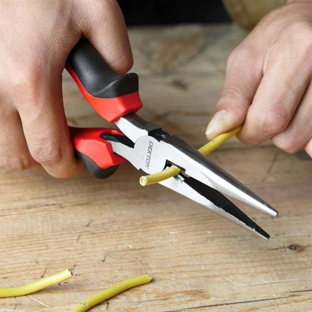 Dekton 8-Inch Long Lace Pliers Carbon Steel Shockproof Heat Treated Slip