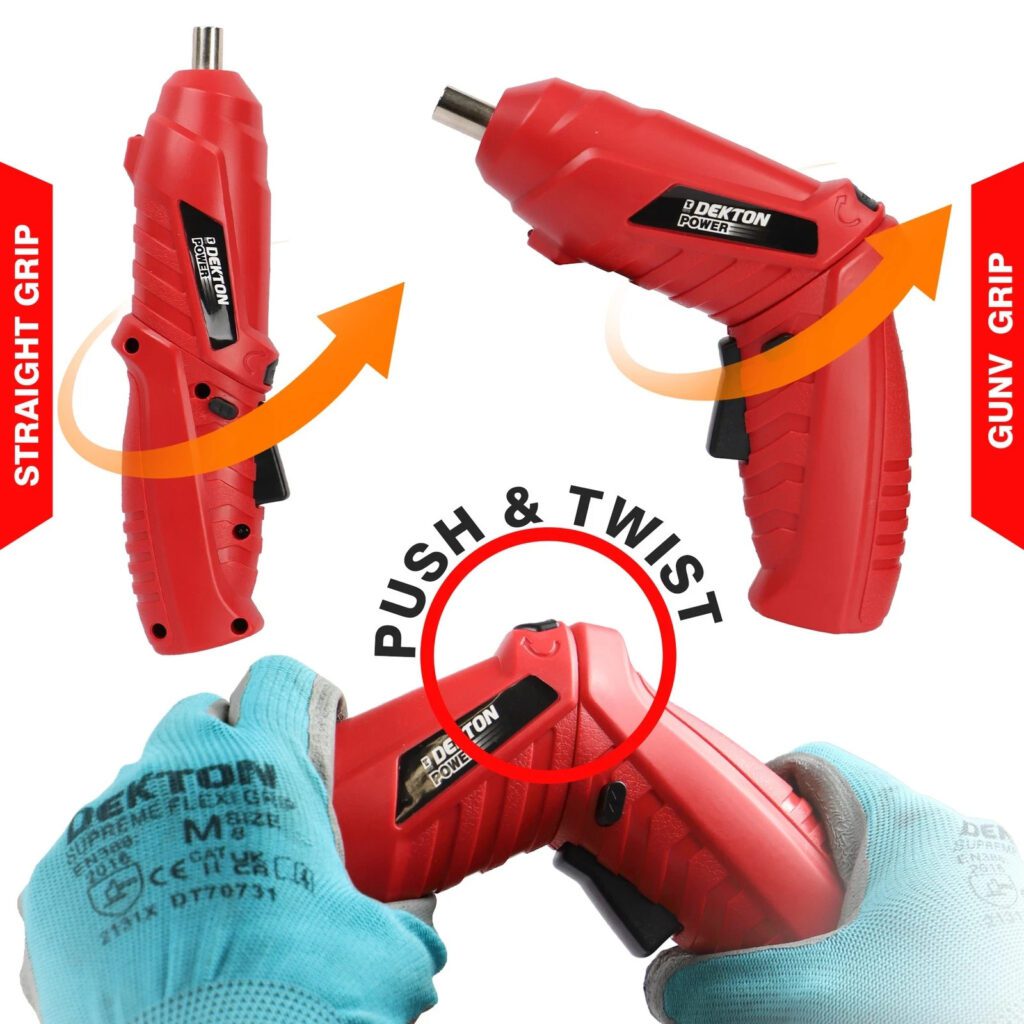 Dekton 3.6V Cordless Electric Screwdriver Kit 46pc 2-in-1 USB-C Rechargeable New