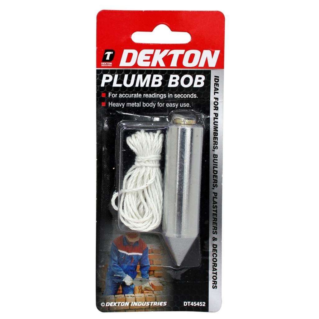 Dekton DT45452 Plumb Bob With Line Heavy Metal Body Builders Plumb Weight New