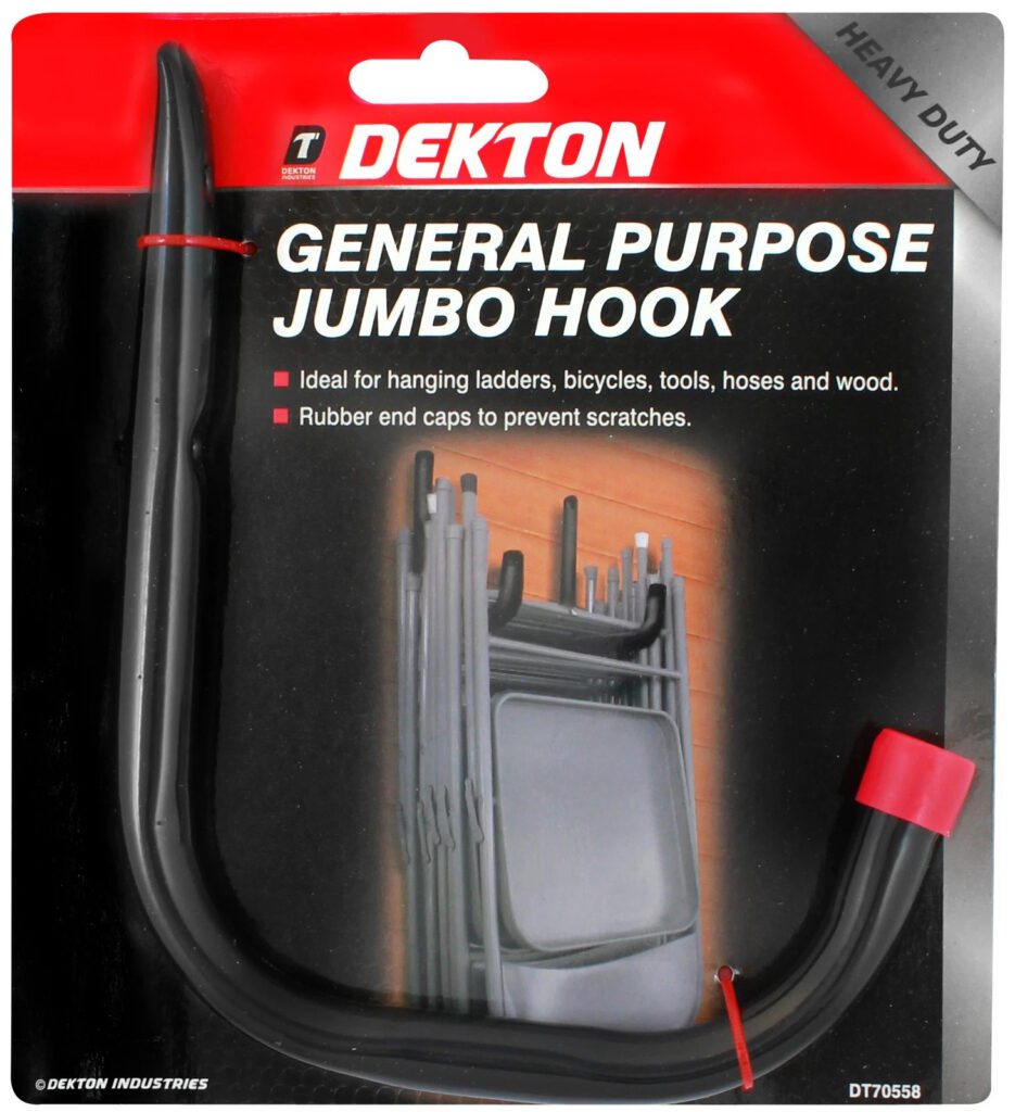 Dekton DT70558 Heavy Duty Jumbo Storage Hook Garage Ladder Bike Wall Hanger New