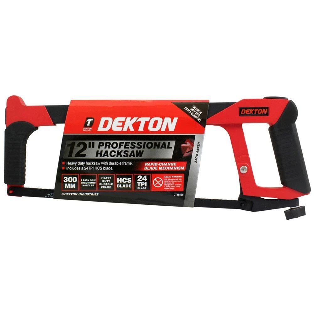 Dekton Heavy Duty Hacksaw 12" 300mm Aluminium Frame 24 TPI HCS Blade New