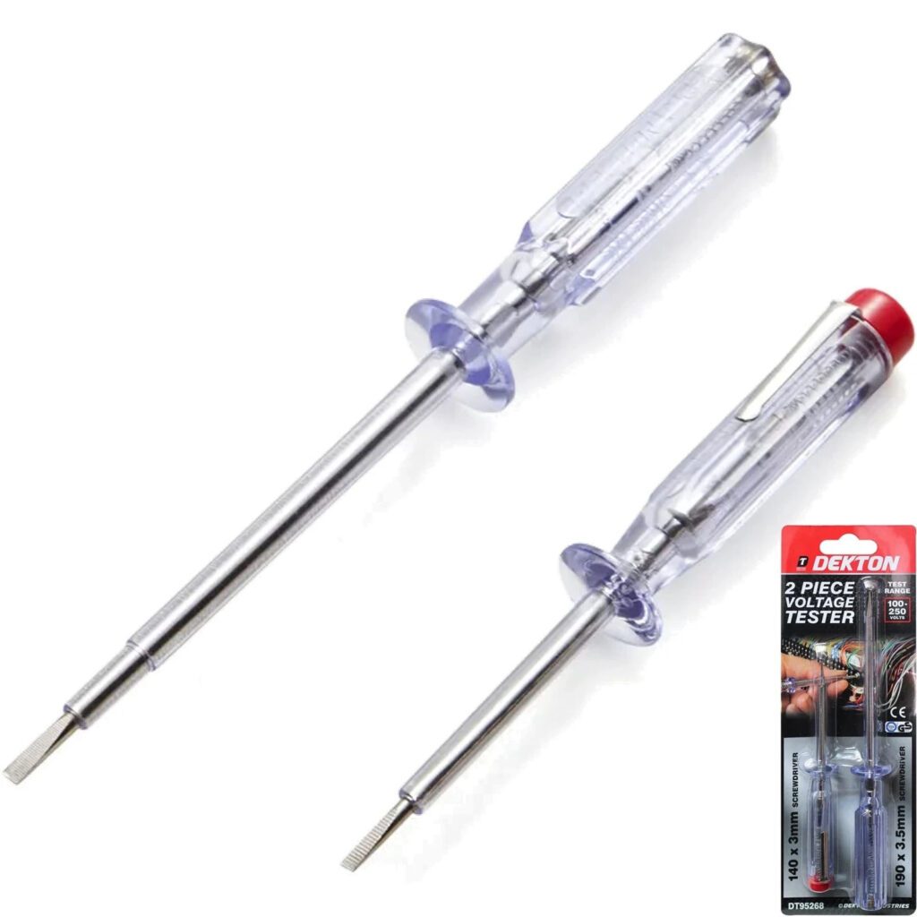 Dekton DT95268 2 Piece Voltage Tester Screwdriver Set 100-250V New
