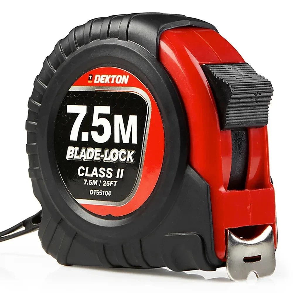 Dekton DT55104 7.5m 25ft Blade Lock Tape Measure Class II Hard Case New