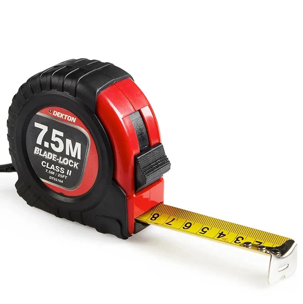 Dekton DT55104 7.5m 25ft Blade Lock Tape Measure Class II Hard Case New