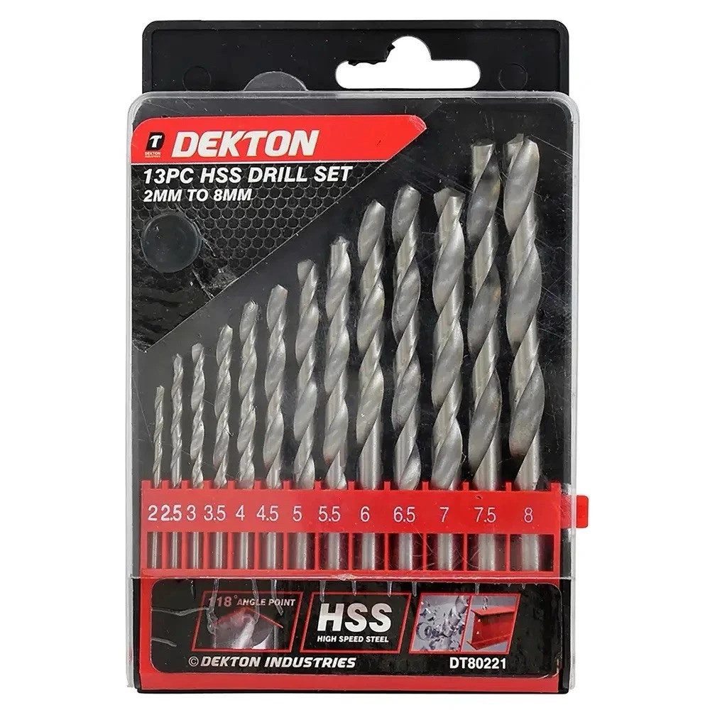 Dekton DT80241 Masonry Drill Bit Set 8 Piece 3-10mm Zinc Coated With Case New