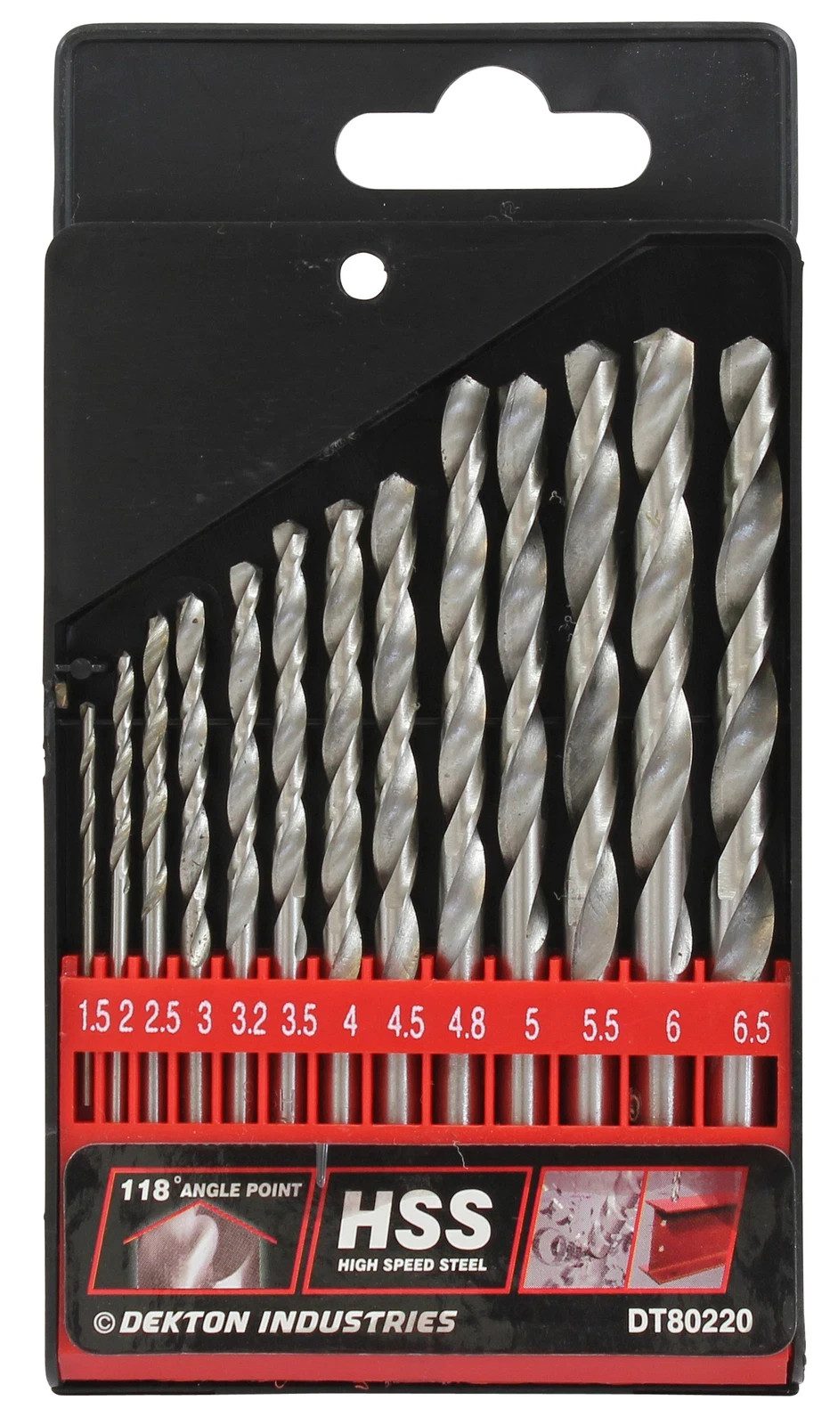 Dekton DT80220 13 Piece HSS Drill Bit Set 1.5-6.5mm Metal Drilling New - Image 2