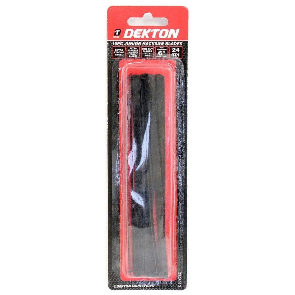 Dekton 10PC Junior Hacksaw Blades 6 Inch 24 TPI Fine Cut New Pack Of 10