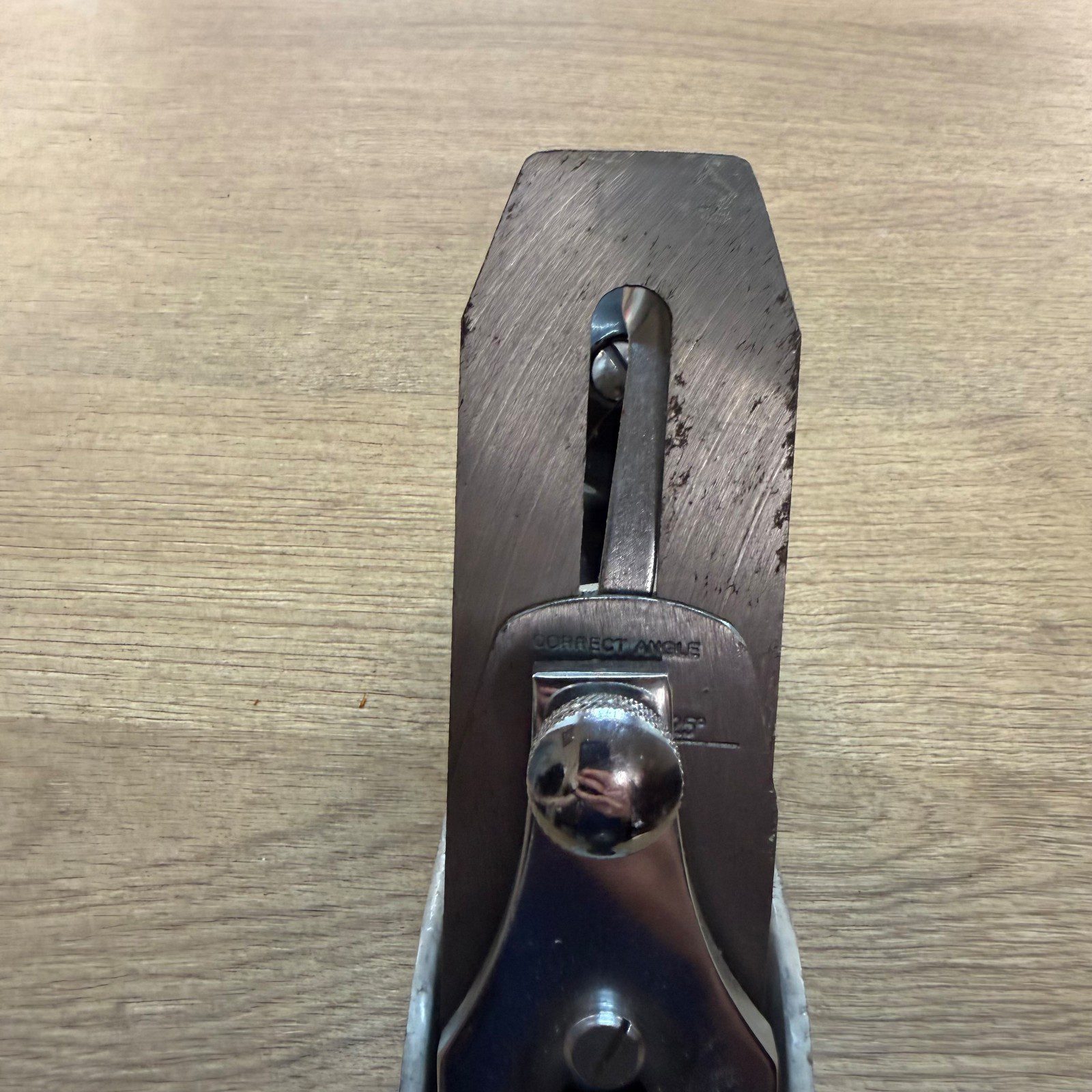 Forge Steel Smoothing Hand Plane Adjustable Blade Metal Body Good Condition - Image 5