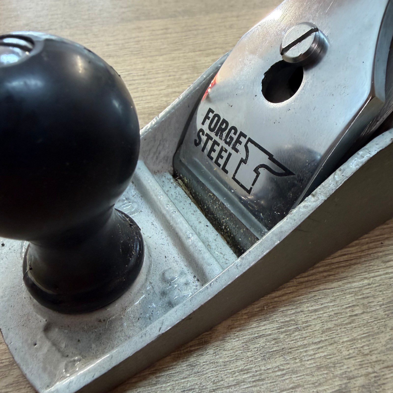 Forge Steel Smoothing Hand Plane Adjustable Blade Metal Body Good Condition - Image 8