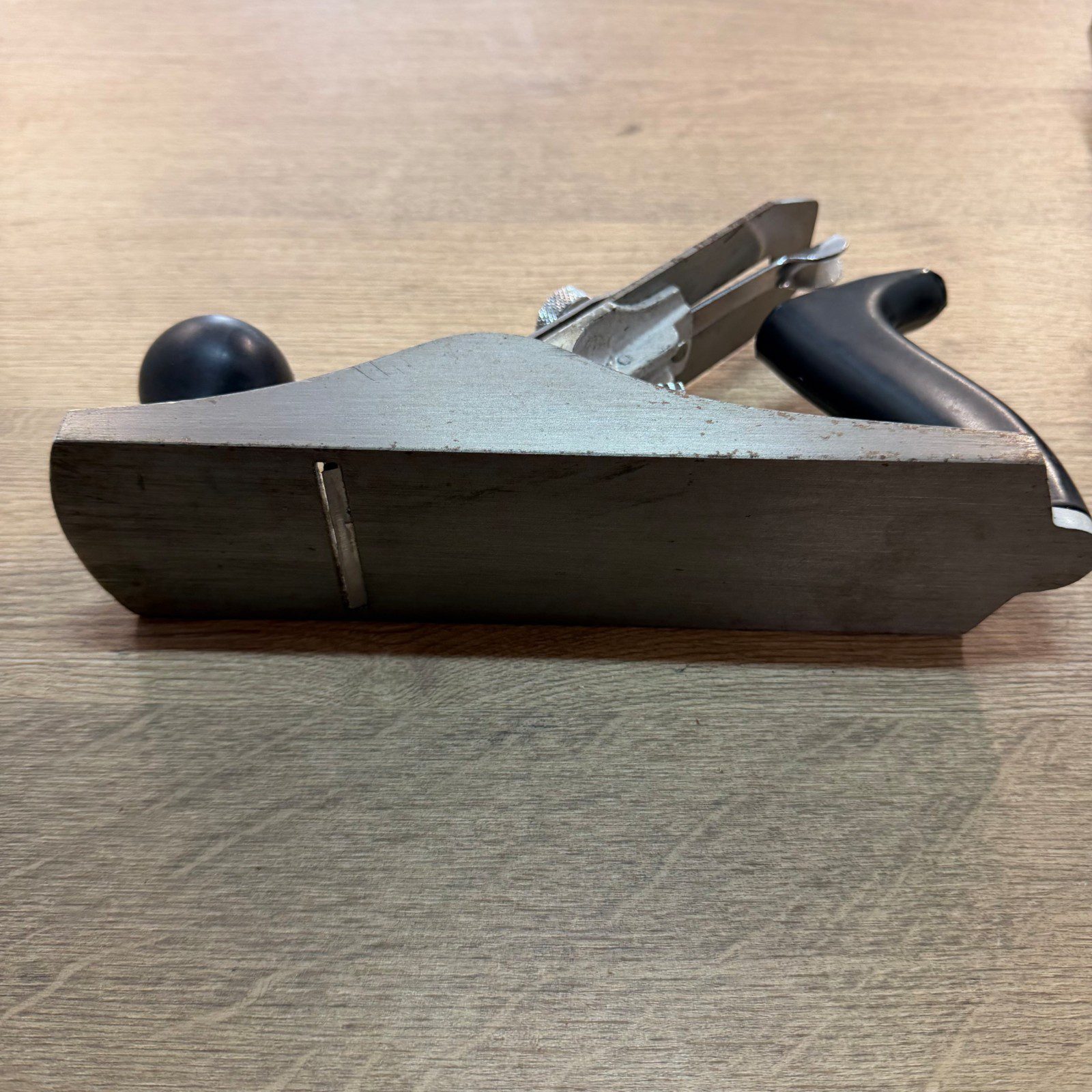 Forge Steel Smoothing Hand Plane Adjustable Blade Metal Body Good Condition - Image 11
