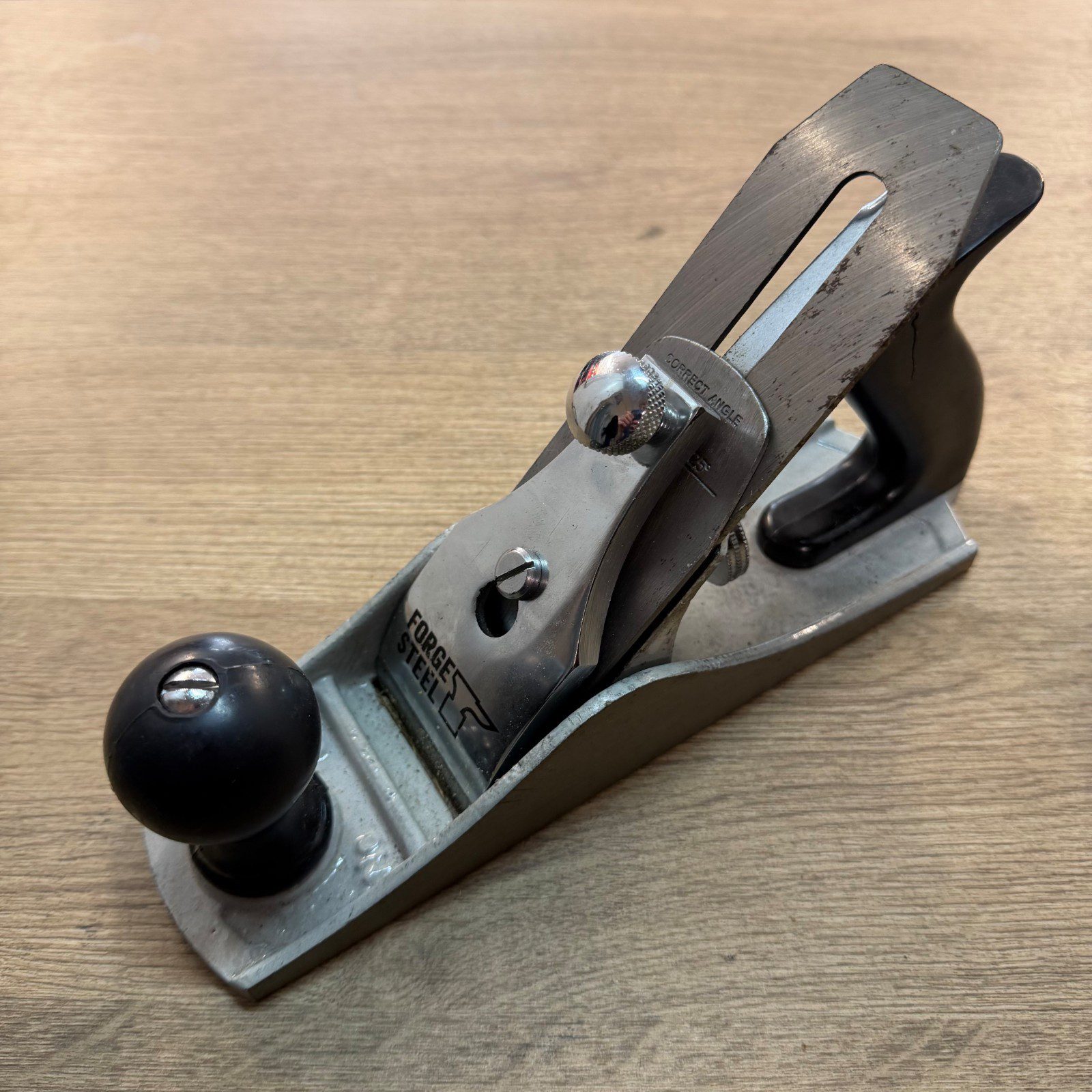Forge Steel Smoothing Hand Plane Adjustable Blade Metal Body Good Condition - Image 14