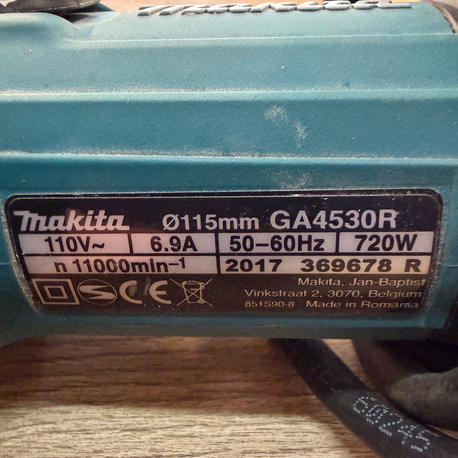 Makita GA4530R 110V 720W 115mm Angle Grinder Anti-Restart Serviced - Image 12