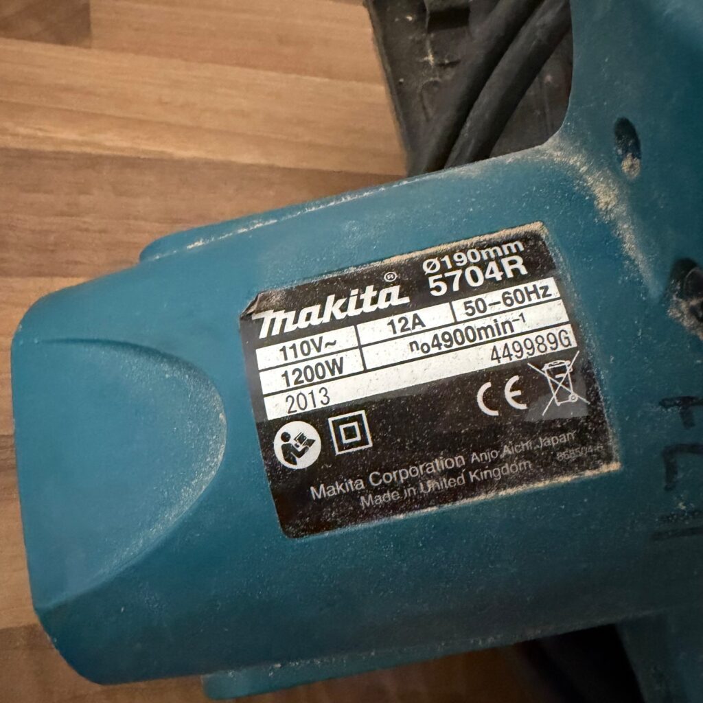 Makita 5704R 110V 190mm 1200W Corded Circular Saw With Blade Serviced