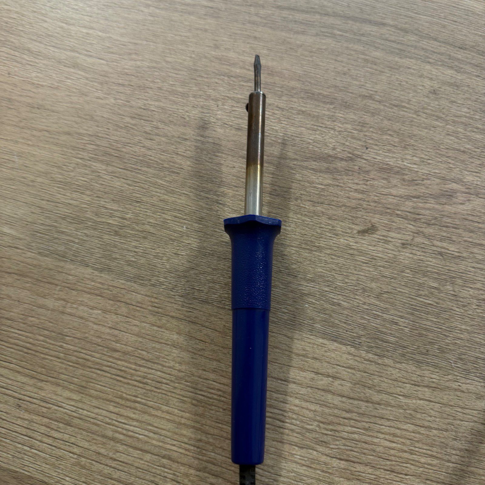 Electric Soldering Iron Corded UK Plug Pointed Tip Blue Handle Very Good - Image 10