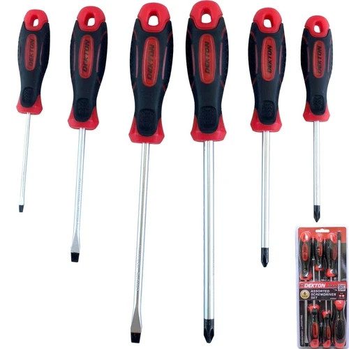 Dekton 6pc Assorted Screwdriver Set Flat Phillips New DT65501