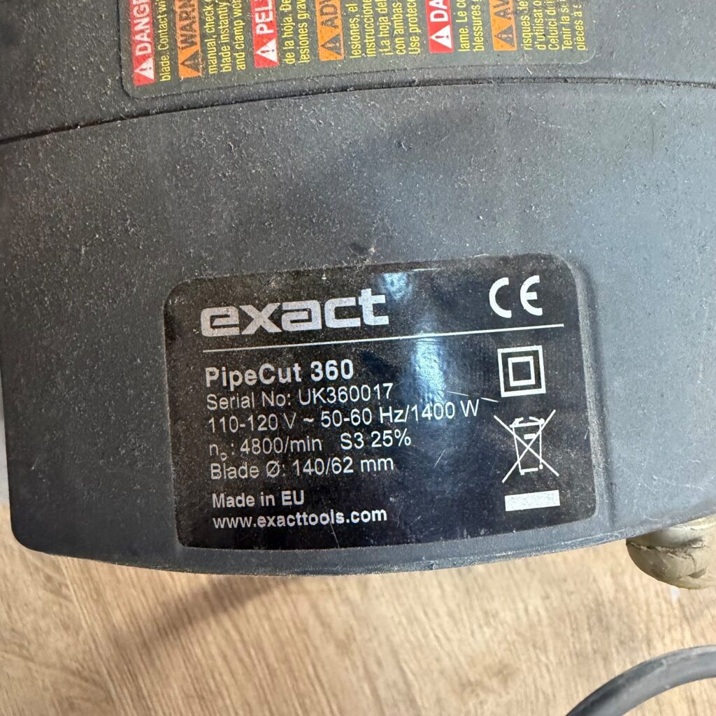 Exact PipeCut 360U Electric Pipe Cutting Saw 75-360mm Capacity Serviced
