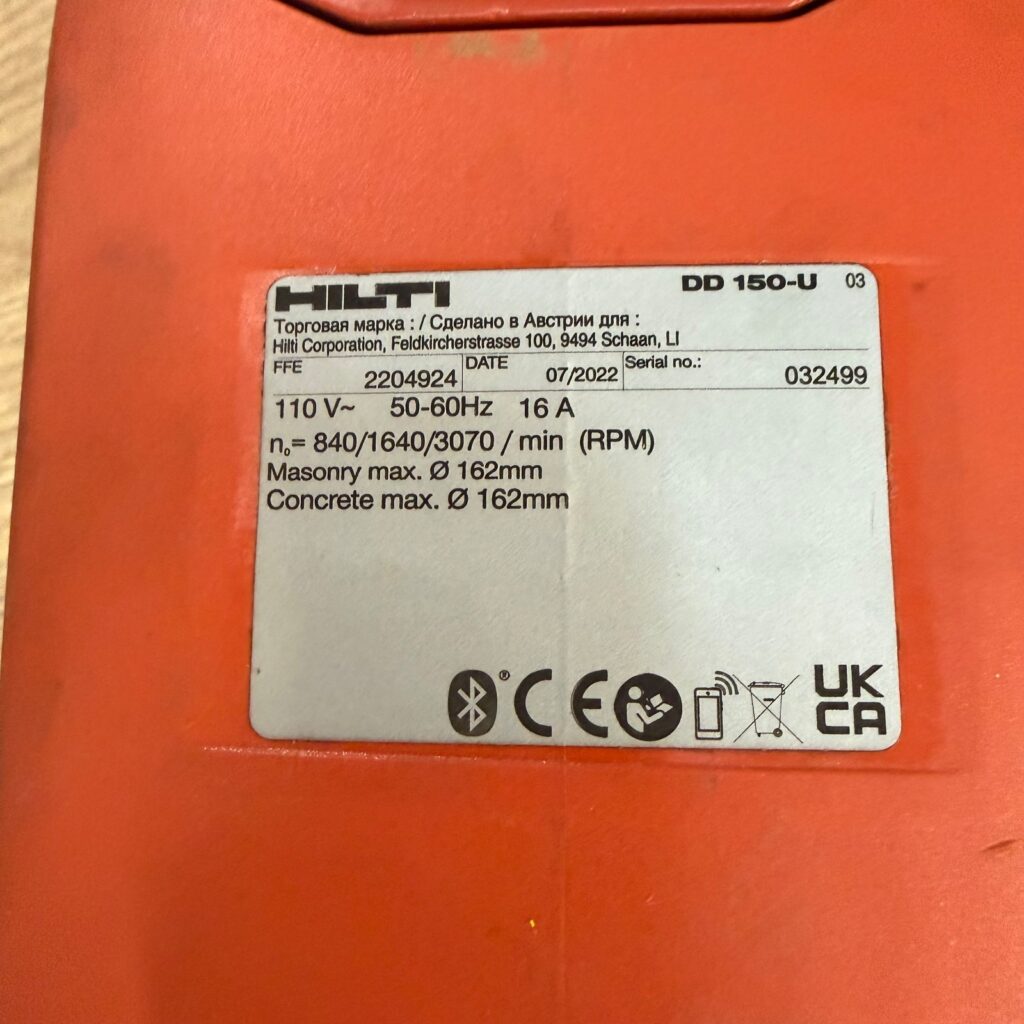 Hilti DD 150-U 110V Wet Dry Diamond Core Drill With Accessories Serviced