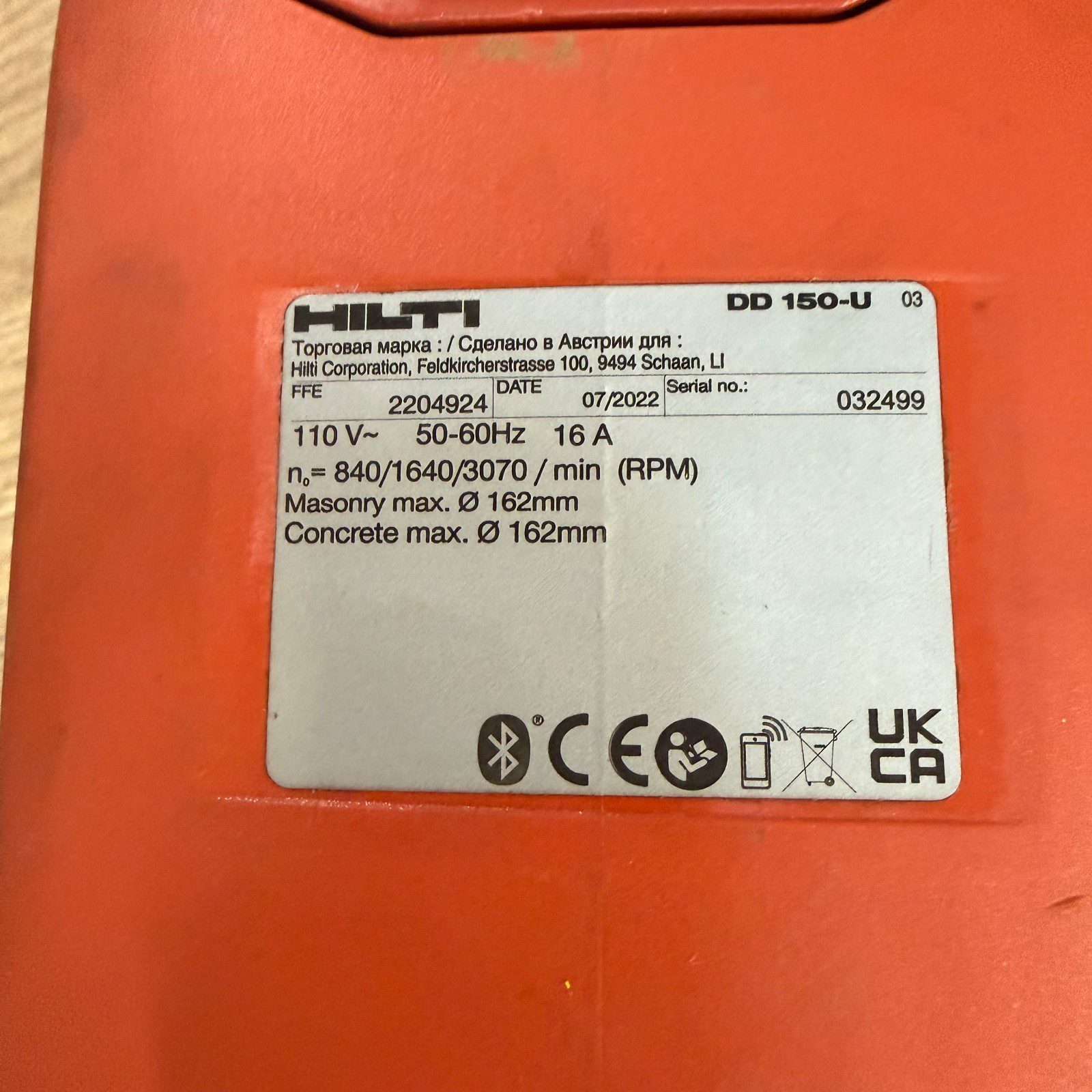 Hilti DD 150-U 110V Wet Dry Diamond Core Drill With Accessories Serviced - Image 8