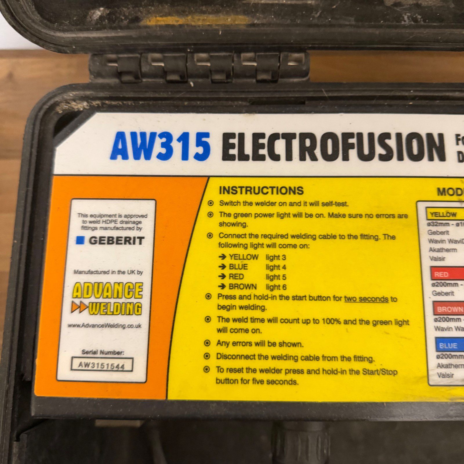 Advance Welding AW315 110V HDPE Electrofusion Welder 32-315mm Serviced - Image 11