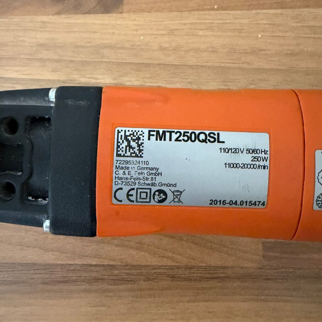 Fein FMT250QSL MultiTalent 110V 250W StarlockPlus Oscillating Multi Tool Service