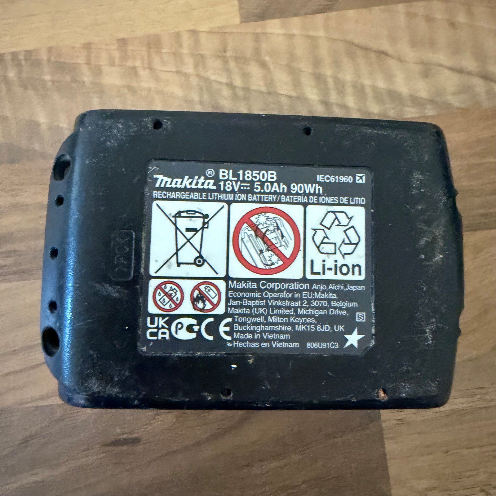 Makita BL1850B 18V LXT 5.0Ah Li-Ion Battery Pack - Good Condition - Image 10